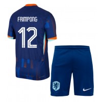 Camiseta Países Bajos Jeremie Frimpong #12 Segunda Equipación Replica Eurocopa 2024 para niños mangas cortas (+ Pantalones cortos)